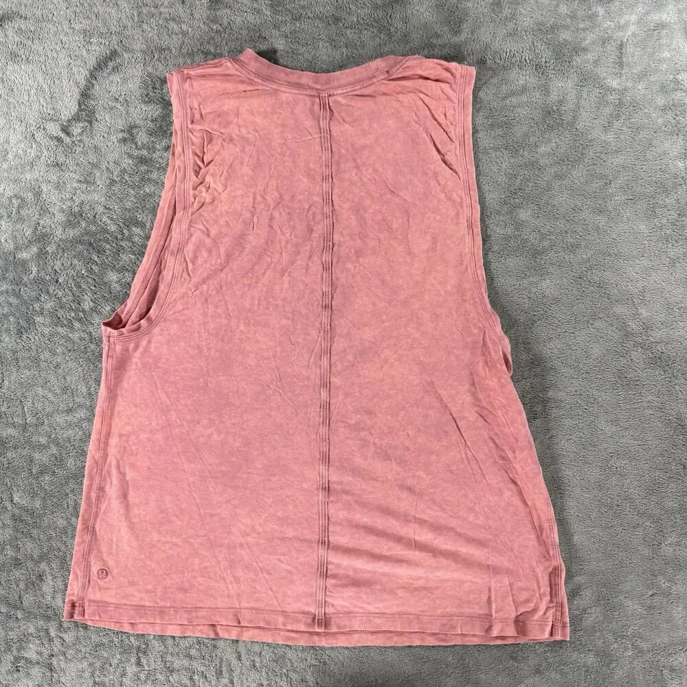 Lululemon Women's All Yours Boyfriend Tank Top Size 6 Cloudy Wash Cherry Tint
